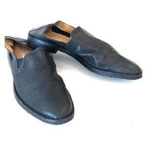 Black Trask leather slip on loafers women’s 9